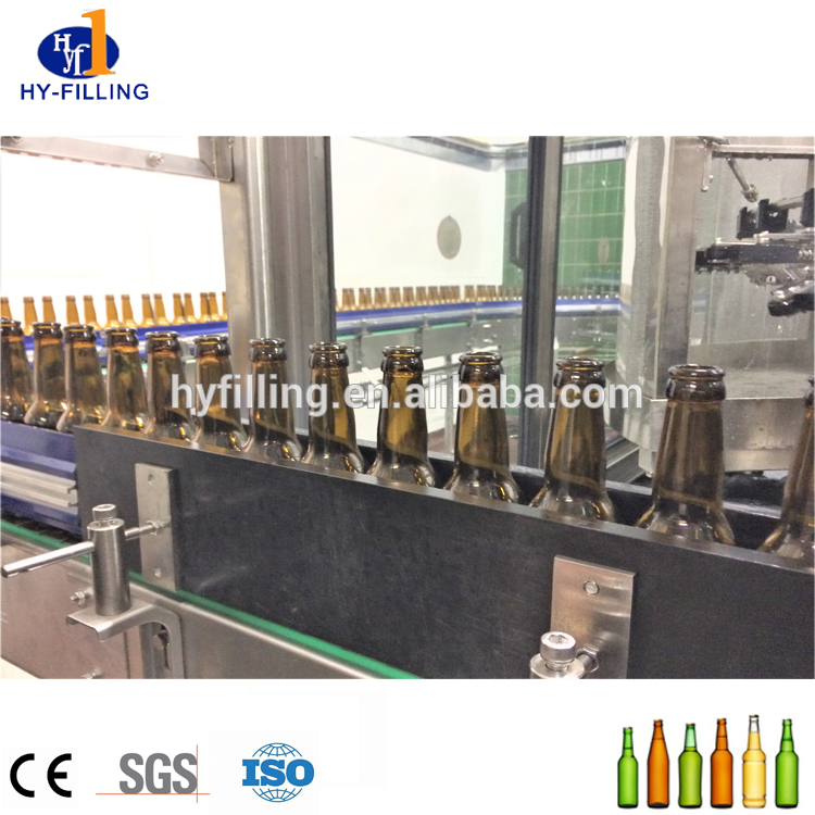Máquina de llenado y elaboración de cerveza de botella de vidrio automática completa