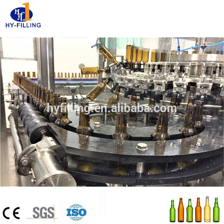 Máquina de llenado y elaboración de cerveza de botella de vidrio automática completa